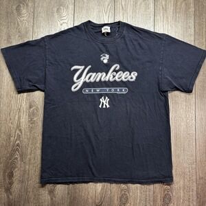 Vintage New York Yankees MLB XL Extra Large T Shirt Tee Blue Y2k Baseball